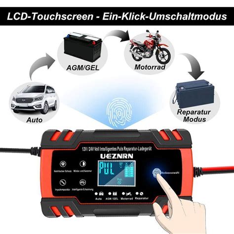 Intelligente KFZ Auto Batterie Ladegerät Impuls Reparatur Akku