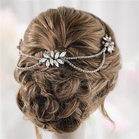 Buy Unicra Crystal Wedding Hair Comb Chain Bridal Silver Hair