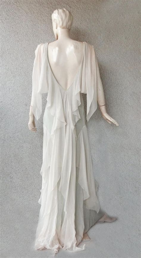 Emanuel Ungaro Ethereal Silk Chiffon Bias Cut Dress Gown For Sale At