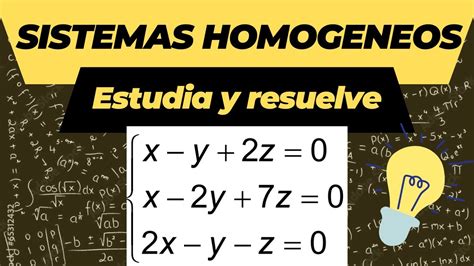 Sistemas homogéneos de ecuaciones lineales Discute y resuelve YouTube