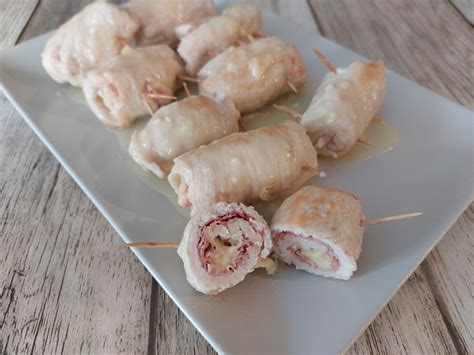 Involtini Di Tacchino Con Prosciutto E Formaggio Al Vino Bianco