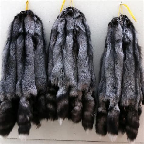 Natural Real Silver Fox Fur Skin Pelts For Garment Use In Fur From Home