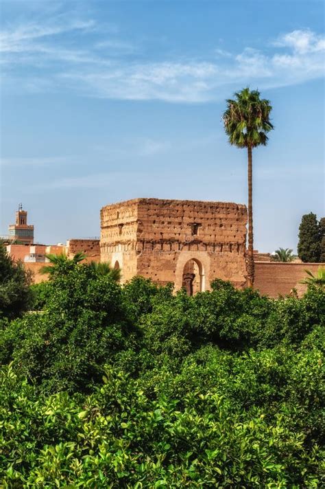 The El Badi Palace Marrakech Morocco North Africa Stock Photo