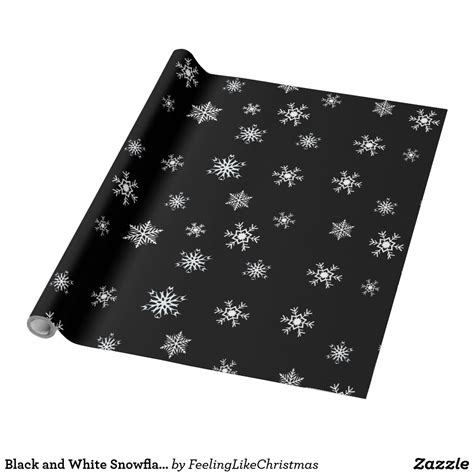 Black And White Snowflakes Christmas Wrapping Paper Zazzle