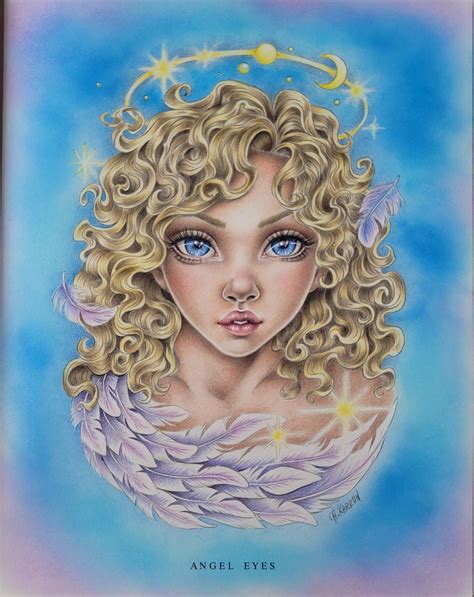 Angel Eyes From Wildflower Folk By Christine Karron Coloured With