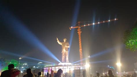 Dr Br Ambedkar 125ft Night View Statue Visuals Hyderabad Ambedkar