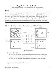 Population Worksheet Docx Population Distribution How Does