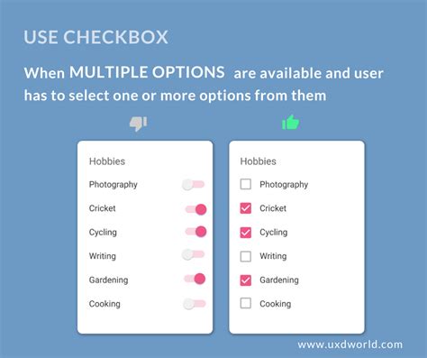 Ui Design Tips Checkbox Vs Toggle Switch Ux Design World