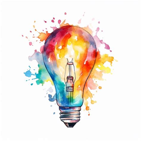 Premium Photo Watercolor Light Bulb Vector Illustration