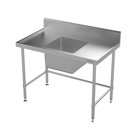 Modular Stainless Mm Wide Single Centre Bowl Sink Bench With Leg