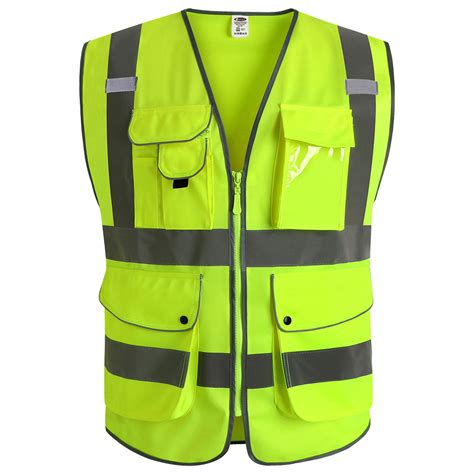 Buy JKSafety 9 Pockets Class 2 High Visibility Zipper Front Safety Vest