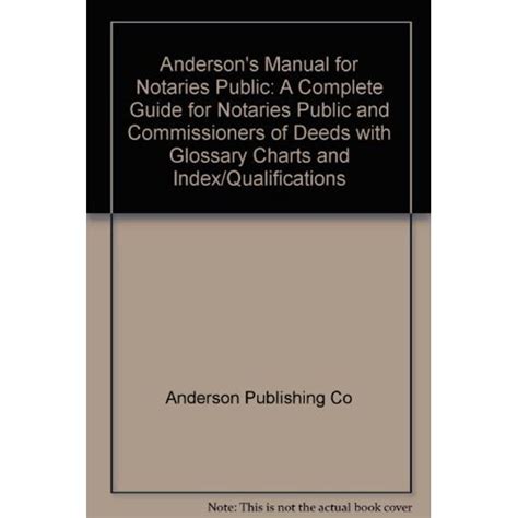 Andersons Manual For Notaries Public A Complete Guide For Notaries