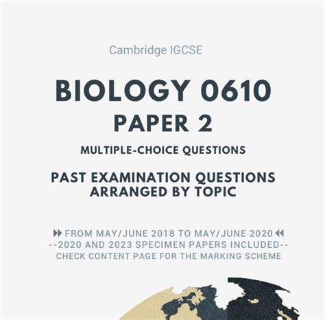 Cambridge Igcse Biology 0610 Paper 4 Topical Past Year Questions 2023