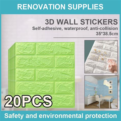 20pcs 3d Wall Paper Sticker 35cm38cm Water Proof Room Decoration