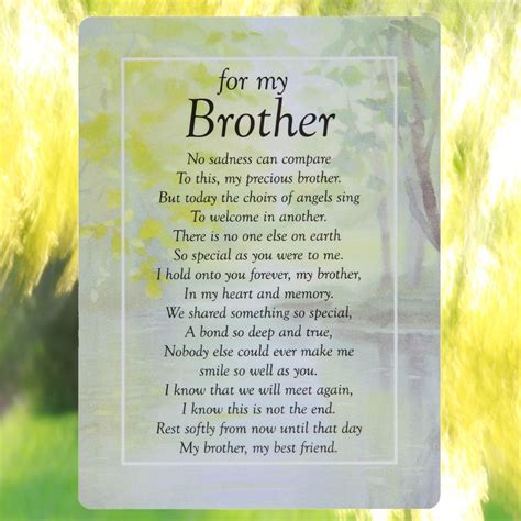 For My Brother Graveside Waterproof Memorial Card | Sentiment Poem