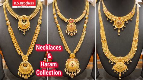 Gold Haram Necklace Collection Gold Necklaces Harams Designs RS