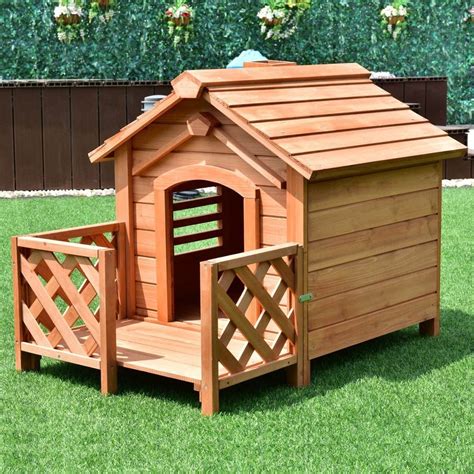 Casa Para Perro Mascota Madera Ventana Aire Libre Jardín 16 721 60