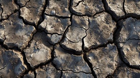 Textura De Terra Rachada Rida E Acidentada Exibindo Os Detalhes Secos