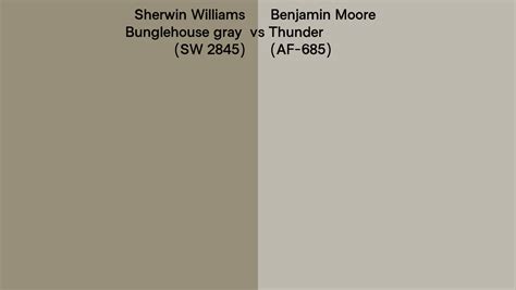 Sherwin Williams Bunglehouse Gray SW 2845 Vs Benjamin Moore Thunder