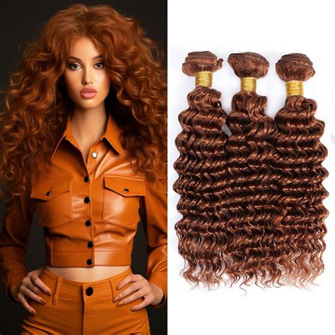 Amazon Light Brown Human Hair Loose Deep Curly Bundles Color