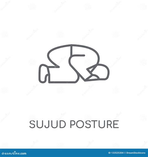 Islam Sujud Posture Colored Line Icon Simple Blue And Red Element