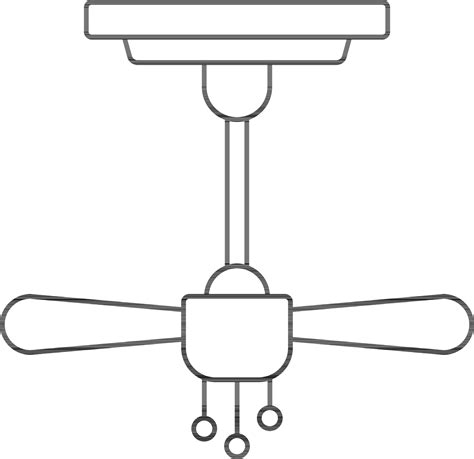 Illustration Of Ceiling Fan Icon In Black Outline 24461559 Vector Art