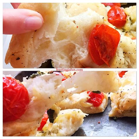 Cherry Tomato Mozzarella Basil Focaccia Feasting Is Fun