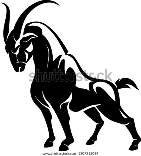 Tough Goat Shadowed Illustration Image Vectorielle De Stock Libre De Droits 1307212084