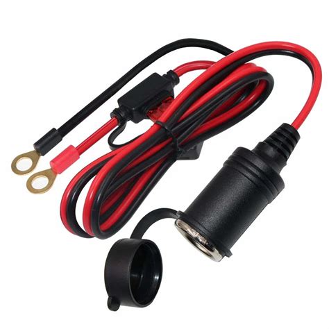 V Ft Car Cigarette Lighter Female Socket To O Ring Terminal