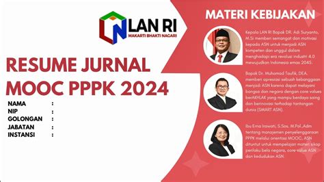 RESUME JURNAL MOOC PPPK 2024 PPT PDF TERLENGKAP YouTube