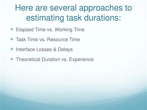 estimating task durations
