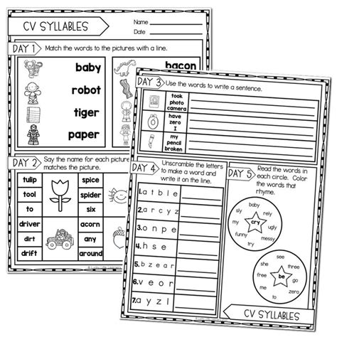 2nd Grade Phonics Worksheets Cv Syllables Open Syllables Lucky Little Learners Phonics