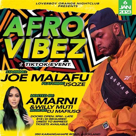 Tickets For Afro Vibez Ft Joe Malafu And Friends In Auckland From Ticketspace