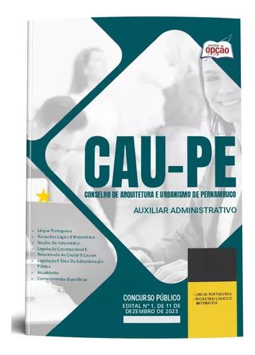 Apostila Concurso Cau Pe Auxiliar Administrativo Editora Op O