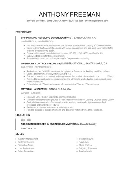 Shipping And Receiving Supervisor Resume Examples And Tips Zippia