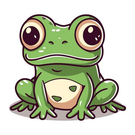 Premium Vector Cute Cartoon Frog Isolated On A White Background