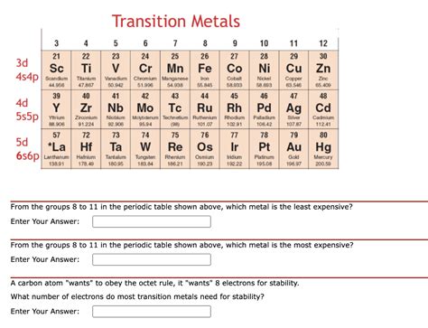 solved transition metals   groups      cheggcom