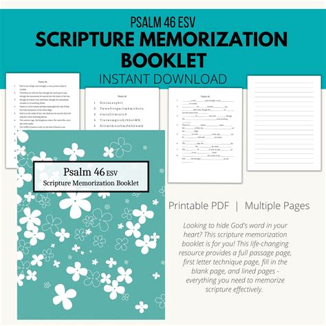 Scripture Memorization Booklet Psalm Bible Activity Books