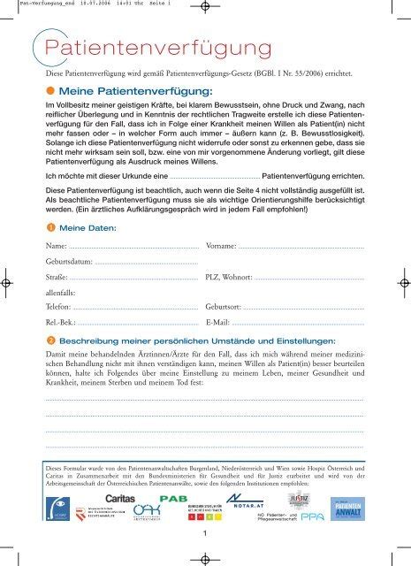 Patientenverf Gung Formular H Ndisch Ausf Llbar