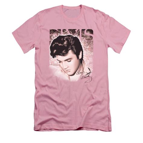 Elvis Presley Shirt Slim Fit Star Light Pink T Shirt T Shirts For