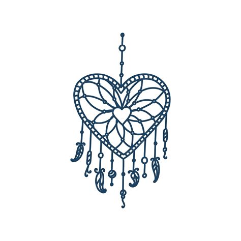 Heart Shaped Dreamcatcher Tattoo Designs