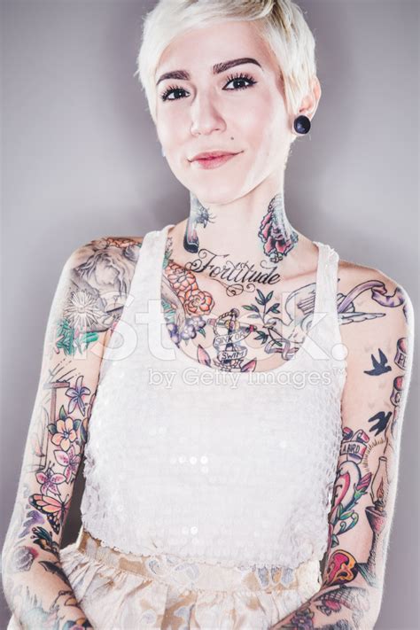 Beautiful Tattooed Woman Portrait Stock Photo Royalty Free Freeimages