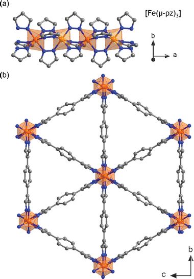 a b Representation of a portion of a µpyrazolatebridged chain of