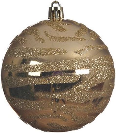 Kerstbal Deco Zebra Licht Goud Bol