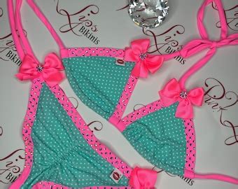 Swarovski Bling Bikini Neon Pink Etsy