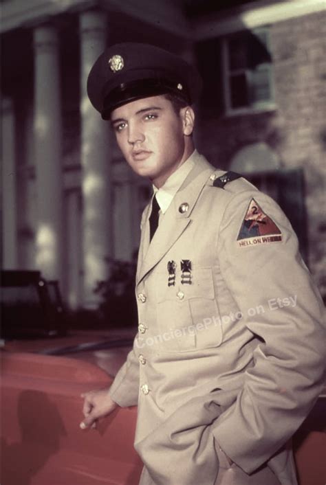 Elvis Presley X Color Photograph Photo Military Uniform Etsy Canada