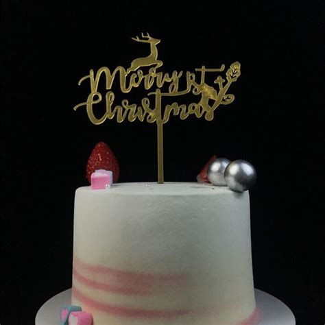 Cute Merry Christmas Acrylic Cake Topper Decorations