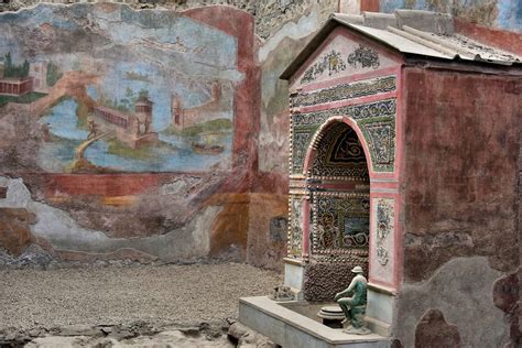 Tablinum Fresco At Casa Della Fontana Picccola In Pompeii Italy