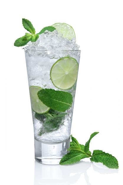 Premium Photo Cold Tasty Mojito In Highball Glass Isolated On White