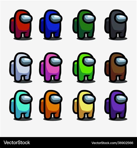 Among Us Is A Collection Colored Characters Vector Image